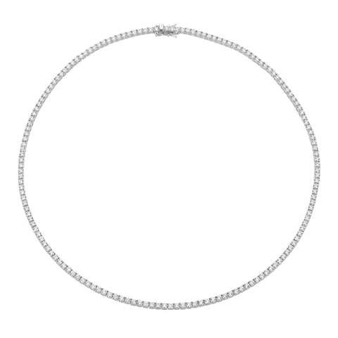Sterling Silver Cubic Zirconia Tennis Necklace
