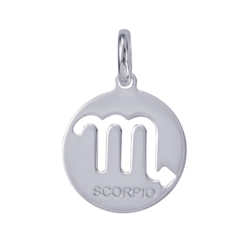 Sterling Silver Cut-out Zodiac Pendant - Scorpio