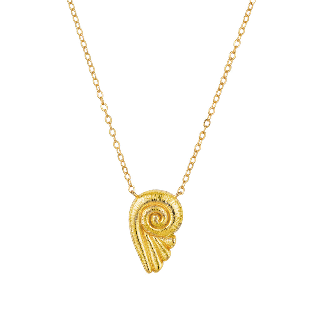 Sterling Silver Gold Plated Sea Shell Pendant Necklace