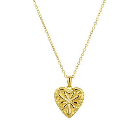 Sterling Silver Gold Plated Marigold Heart Pendant Necklace