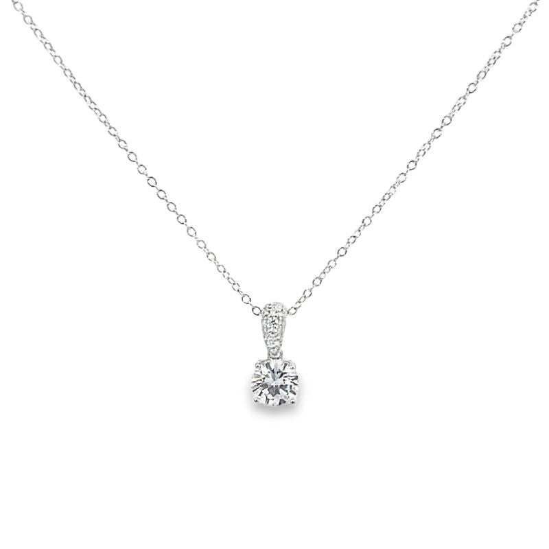 Sterling Silver CZ Drop Necklet