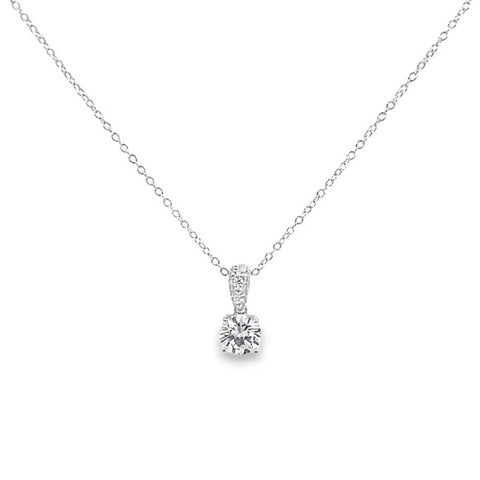 Sterling Silver CZ Drop Necklet