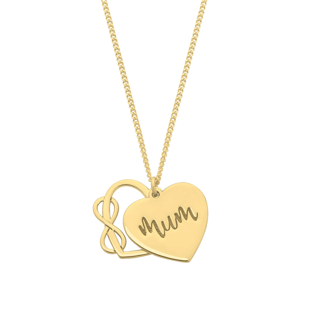 Gold Plated Infinity Heart Mum Necklace