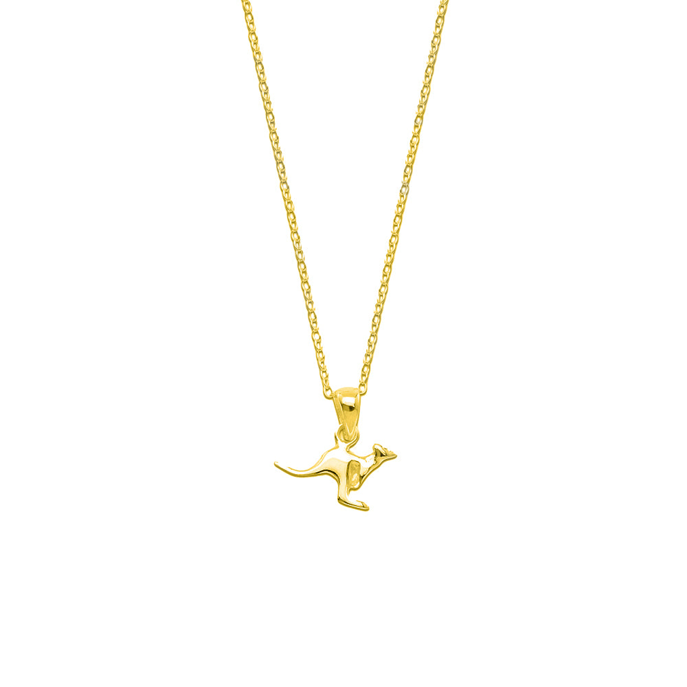 14ct Gold Plated ‘Skippy’ Kangaroo Pendant Necklace