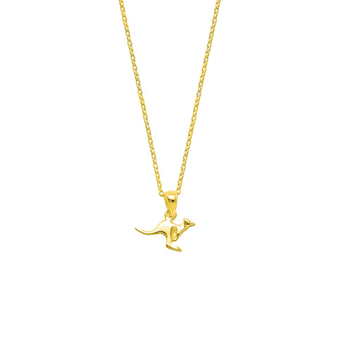 14ct Gold Plated ‘Skippy’ Kangaroo Pendant Necklace