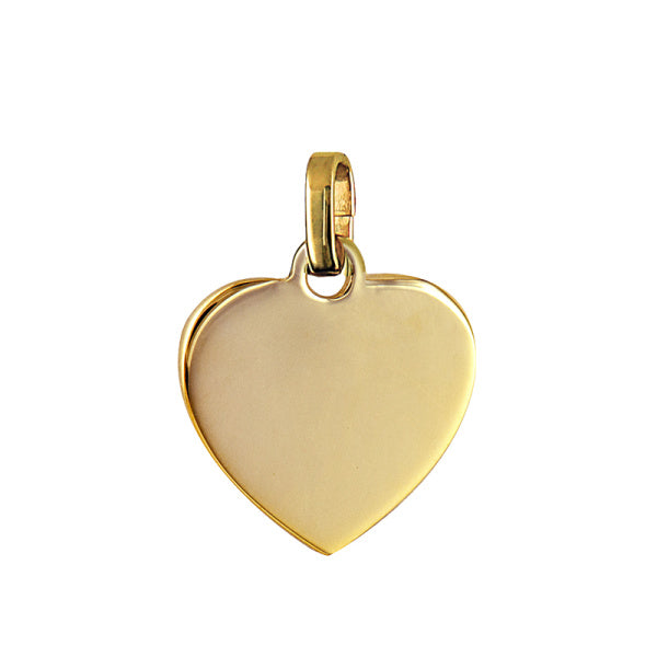 Gold Plated Engravable Heart Pendant