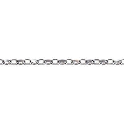 Sterling Silver Oval Belcher Diamond Cut Bracelet 19cm