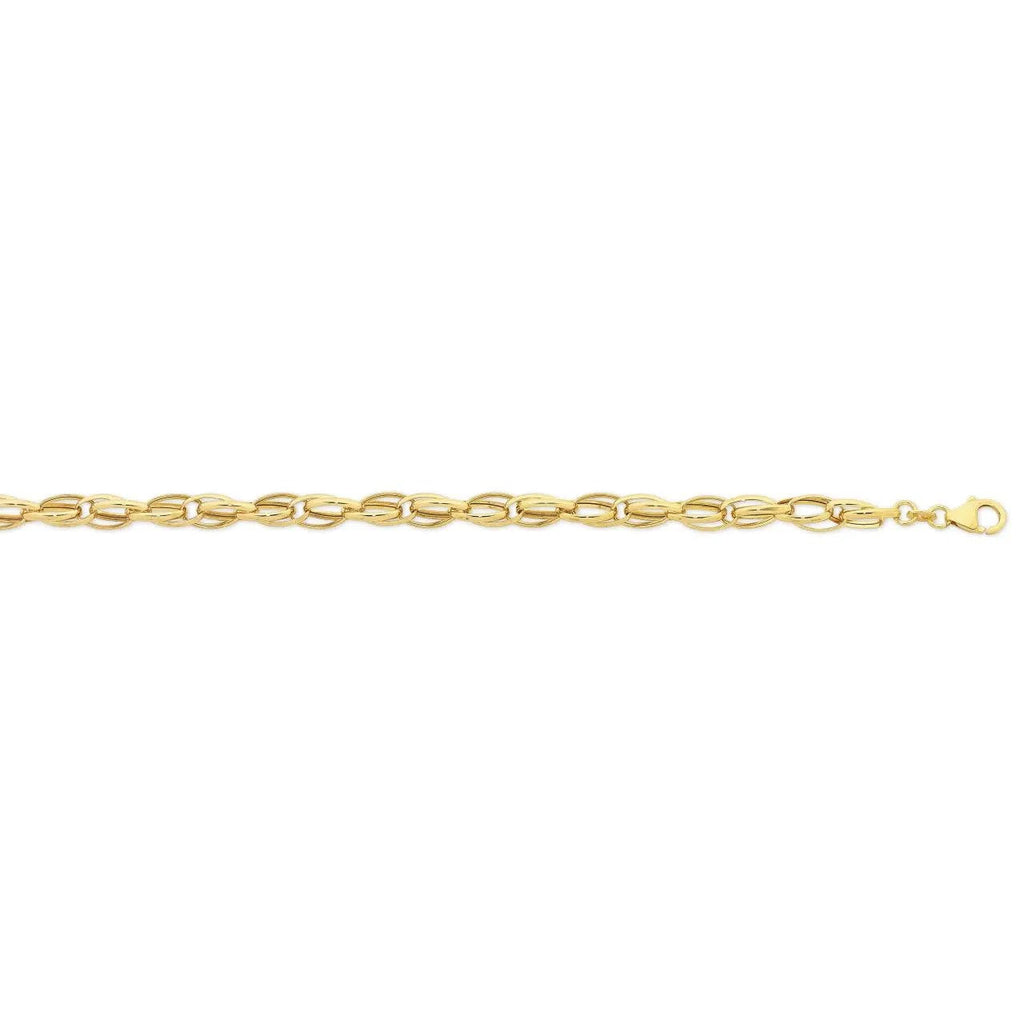 9ct Yellow Gold Silver Filled Fancy Link Bracelet