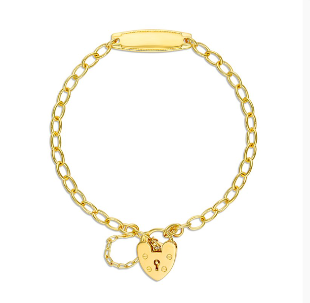 Gold Plated Belcher With Id Baby Bracelet