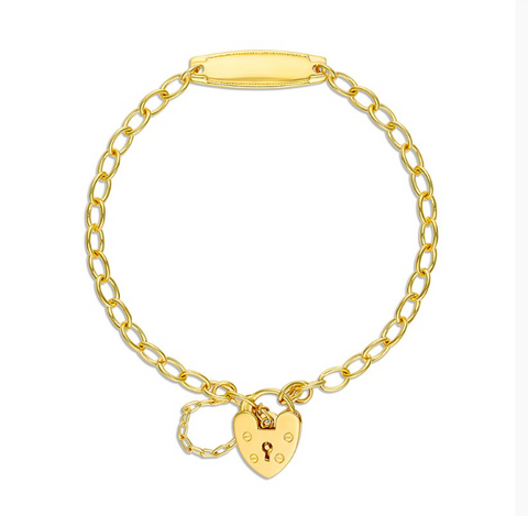 Gold Plated Belcher With Id Baby Bracelet