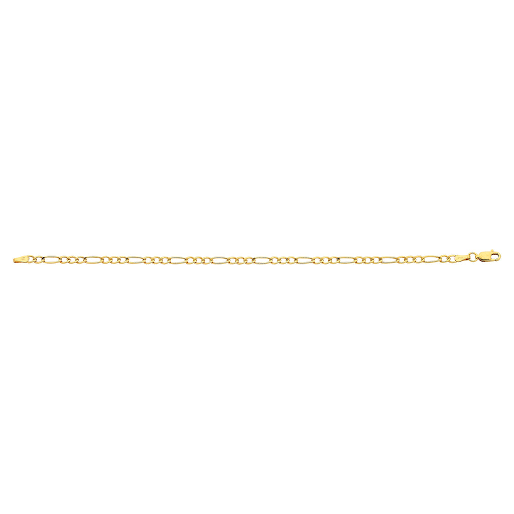 9ct Yellow Gold Silver Filled Figaro Link Bracelet