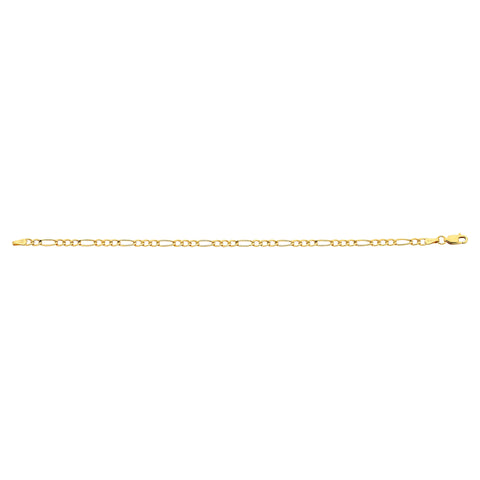 9ct Yellow Gold Silver Filled Figaro Link Bracelet