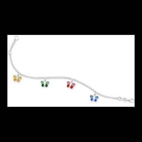 Sterling Silver Enamel Charm Bracelet