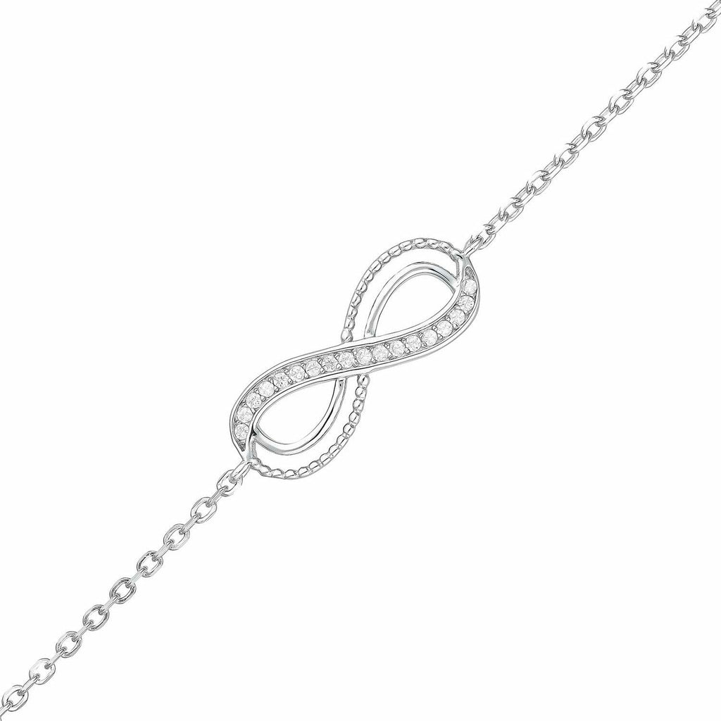 Sterling Silver Infinity Cubic Zirconia Bracelet