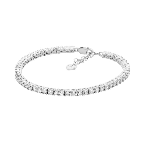 Sterling Silver 3mm Cubic Zirconia Tennis Bracelet