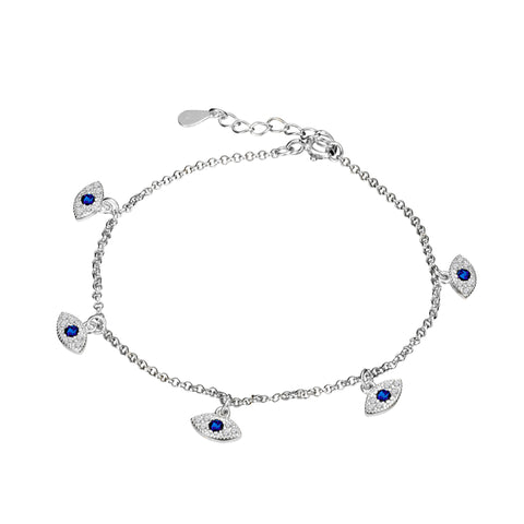 Sterling Silver Evil Eye Bracelet