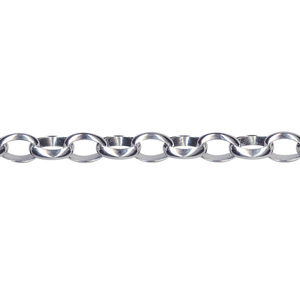 Sterling silver oval belcher bracelet 21cm