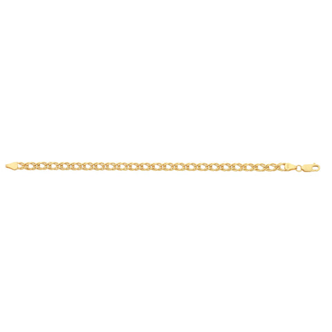 9ct Yellow Gold Silver Filled Double Curb Bracelet