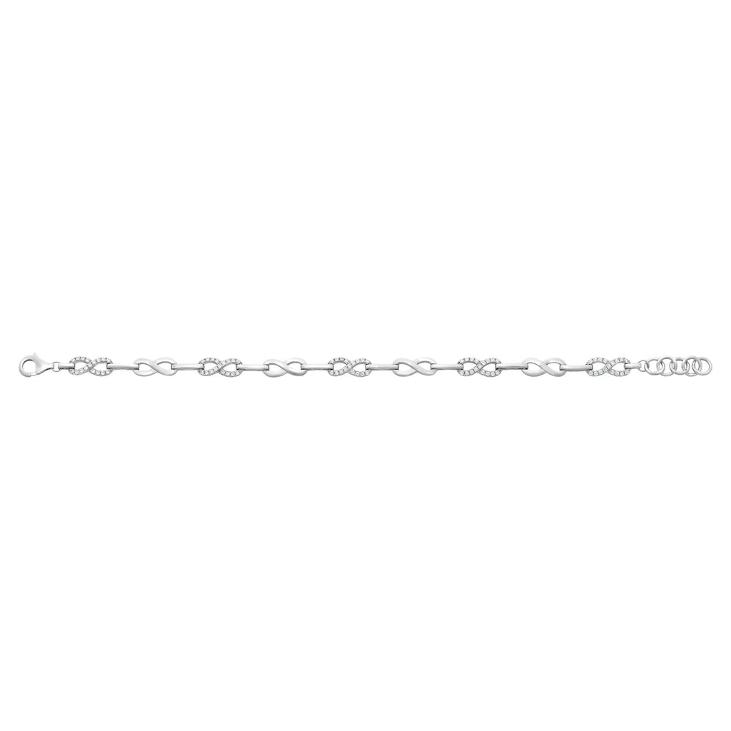 Sterling Silver Cubic Zirconia Infinity Bracelet