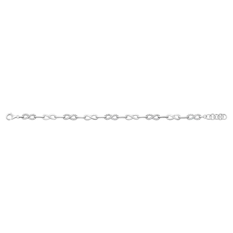 Sterling Silver Cubic Zirconia Infinity Bracelet