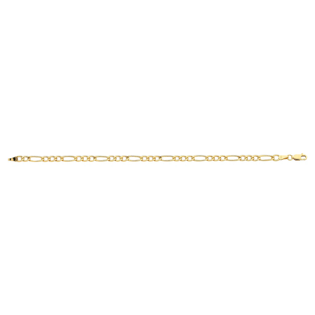 9ct Yellow Gold Silver Filled Figaro Bracelet