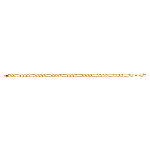 9ct Yellow Gold Silver Filled Figaro Bracelet