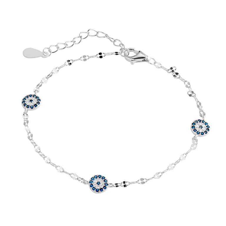 Sterling Silver Evil Eye Bracelet