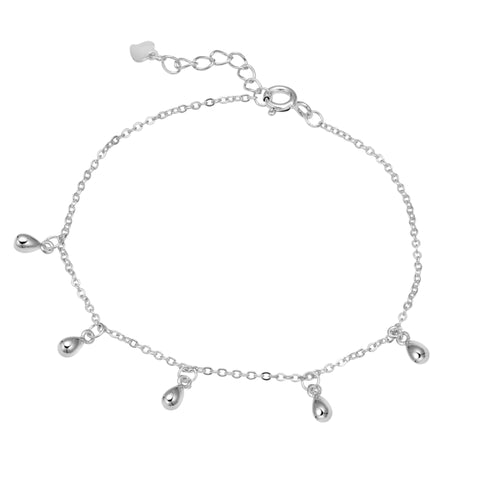 Sterling Silver Bracelet With Drop Charms