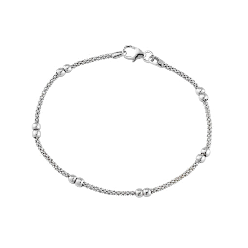 Sterling Silver Popcorn Style Chain & Ball Bracelet
