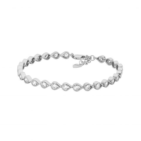 Sterling Silver Rhodium Plated Cubic Zirconia Bracelet