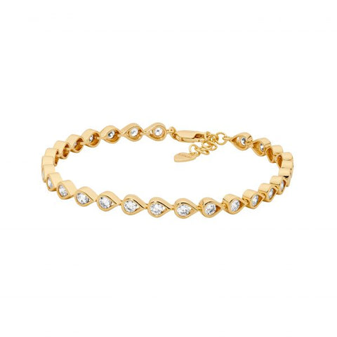 Sterling Silver Gold Plated Cubic Zirconia Bracelet