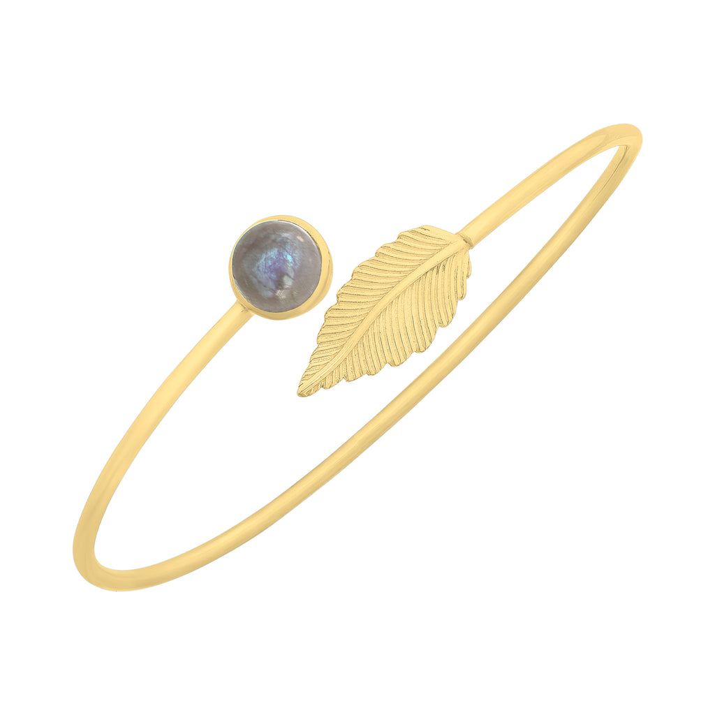 Gold Plated Sterling Silver Labradorite Bangle