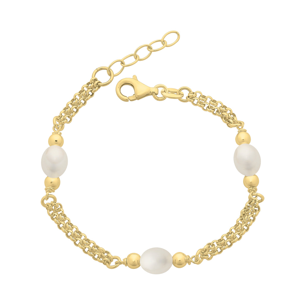 Gold-Plated Freshwater Pearl Bracelet