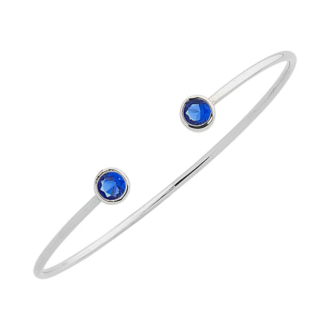 Sterling Silver Blue Nano Gem Bangle