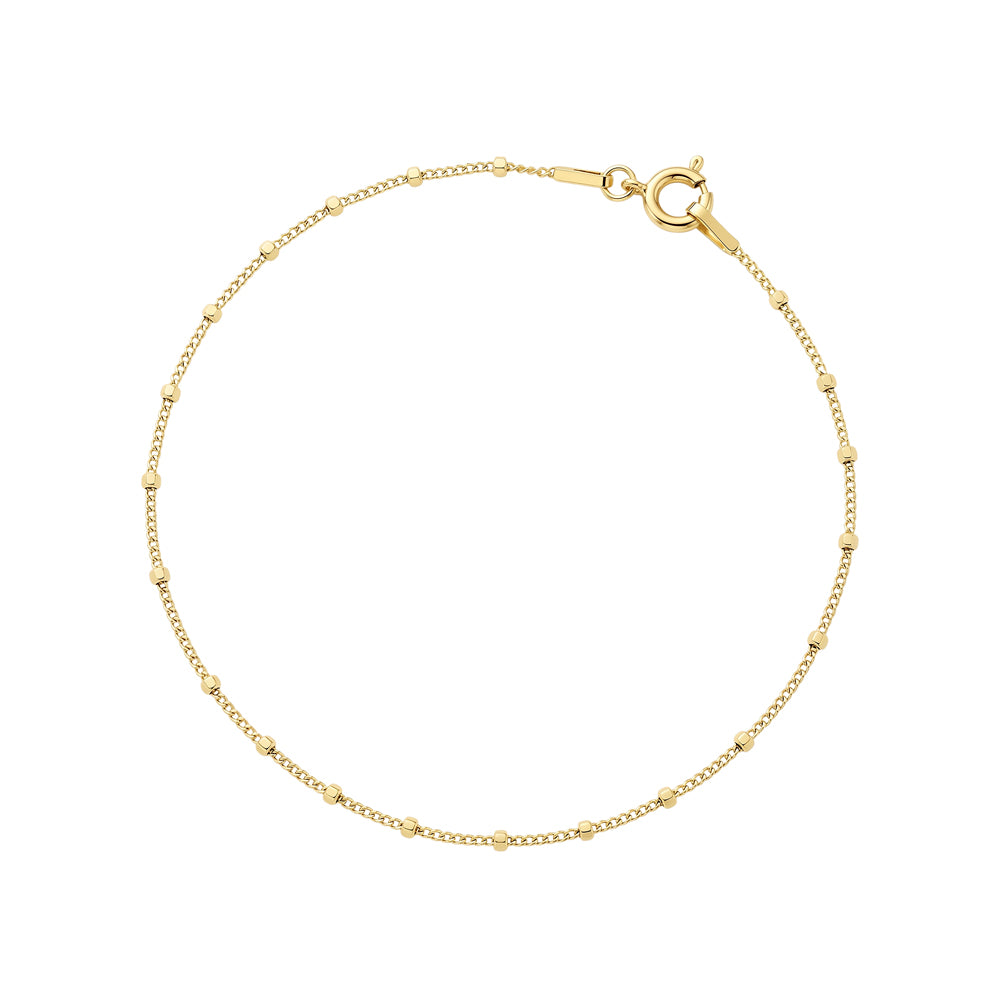 Gold Plated Mini-Cube Station Link Bracelet