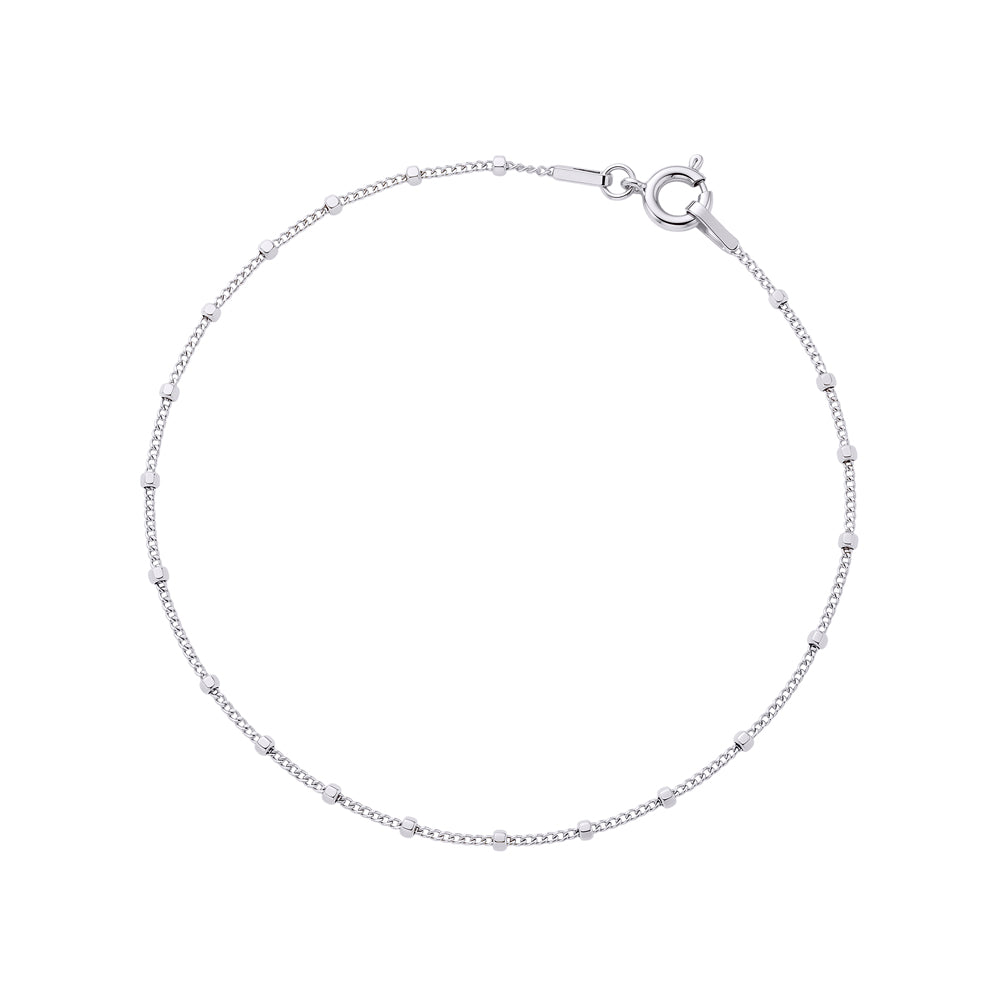 Sterling Silver Mini-Cube Station Link Bracelet