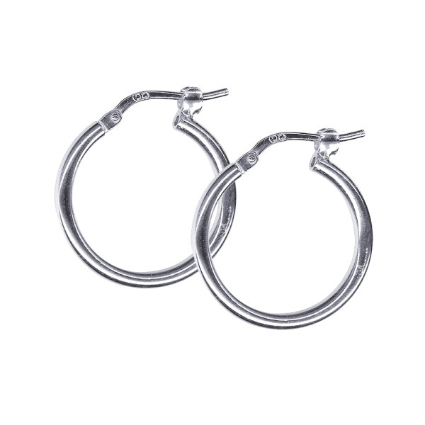 Sterling Silver Italian Plain Hoop Earrings