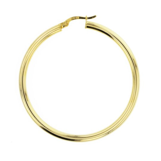 9ct Yellow Gold Silver Filled Plain Hoop Earrings