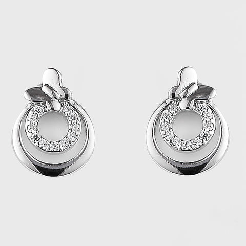 Sterling Silver Rhodium Plated Cubic Zirconia Earrings