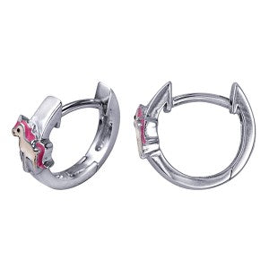 Sterling Silver Unicorn Huggies