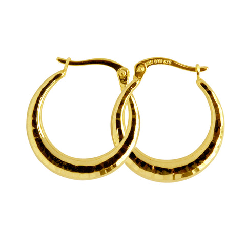 9ct Yellow Gold Silver Filled Hoops