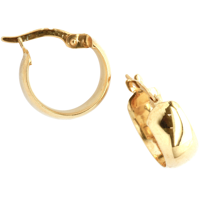 9ct Yellow Gold Silver Filled Wide Huggies