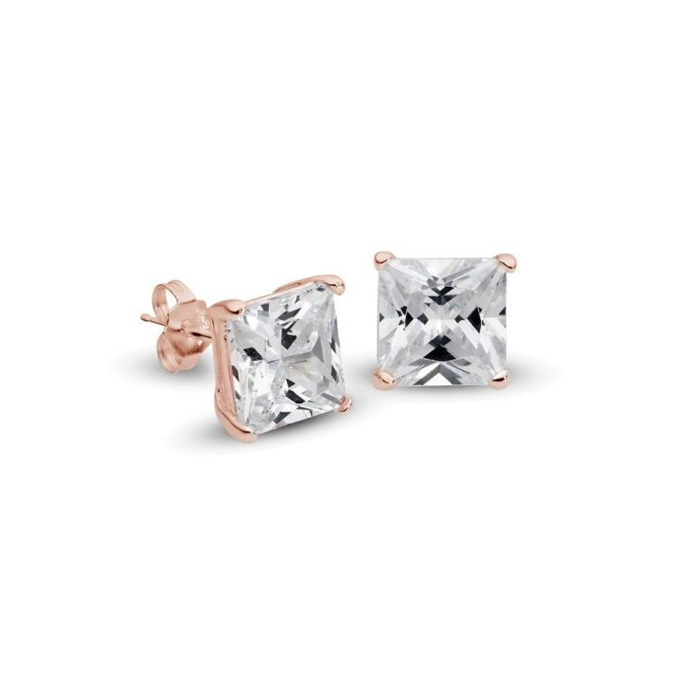 Sterling silver rose gold plated stud earrings