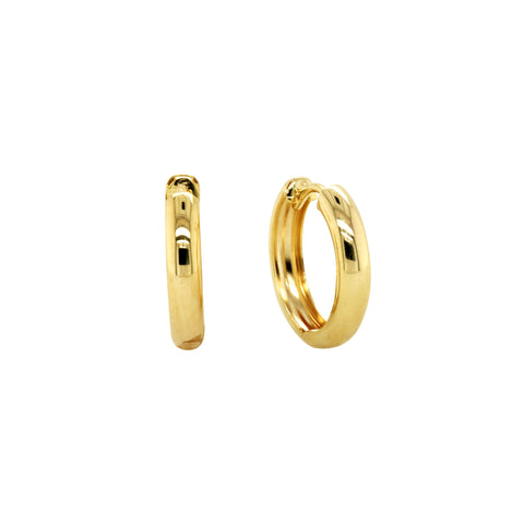 9ct Yellow Gold Silver Filled Huggie Earrings