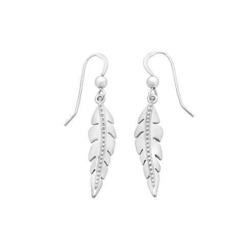 Sterling Silver Leaf Hook Earrings