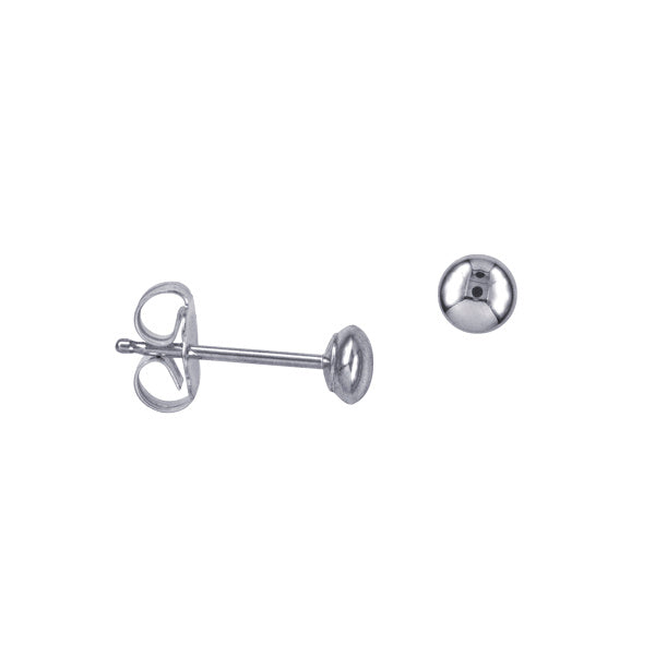 Sterling Silver 3mm Heavy Flattened Ball Studs