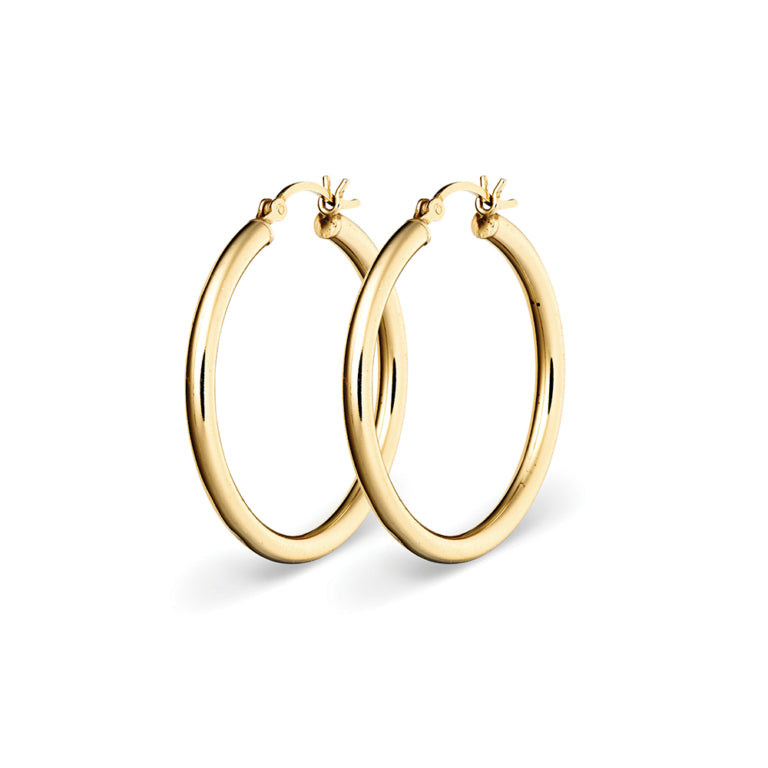 Sterling Silver Gold Plated Hoops