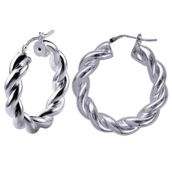 Sterling Silver Italian Twist Hoops