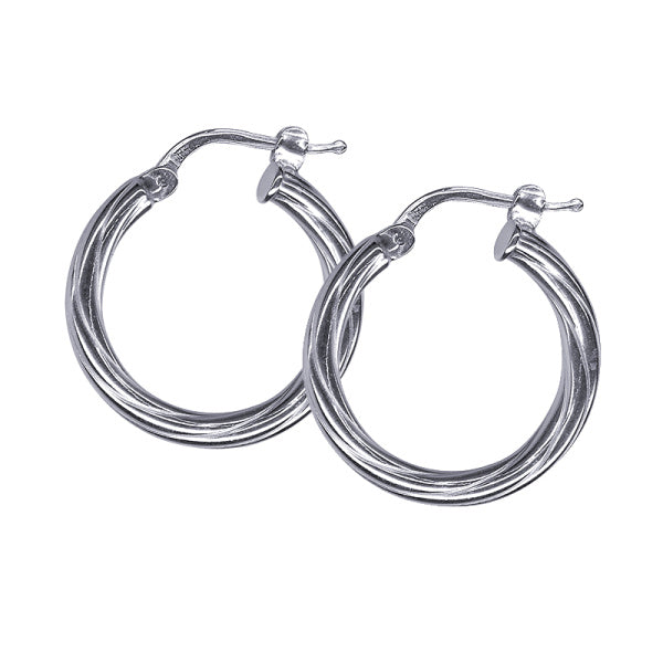 Sterling Silver Twist Hoop Earrings