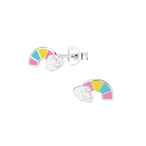 Sterling Silver Colour Rainbow Stud Earrings